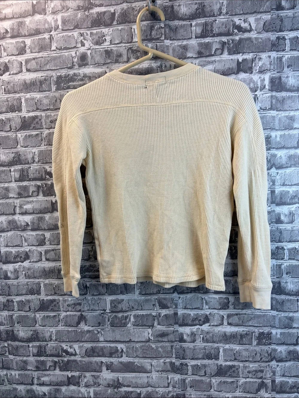 Ralph Lauren Cream Waffle-Knit Crewneck with Flag Graphic